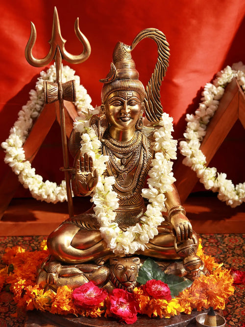 15" Brass Mahadeva Lord Shiva Handmade Statue