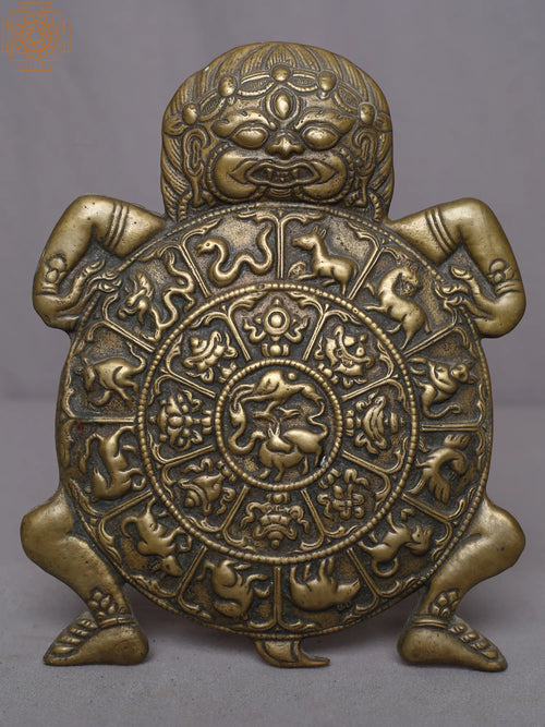 9" Asht Mandal Brass Wall Hanging from Nepal