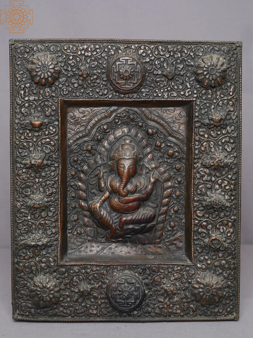 14" Ganesha Brass Wall Hanging Handmade