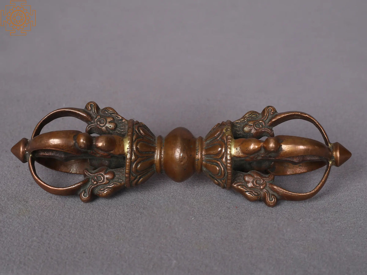 6" Brass Tibetan Buddhist Five-Pronged Vajra