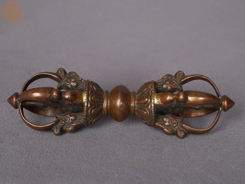 6" Brass Tibetan Buddhist Vajra Statue for Pooja