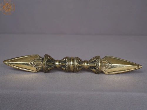 8" Brass Tibetan Buddhist Vajra Handmade Statue