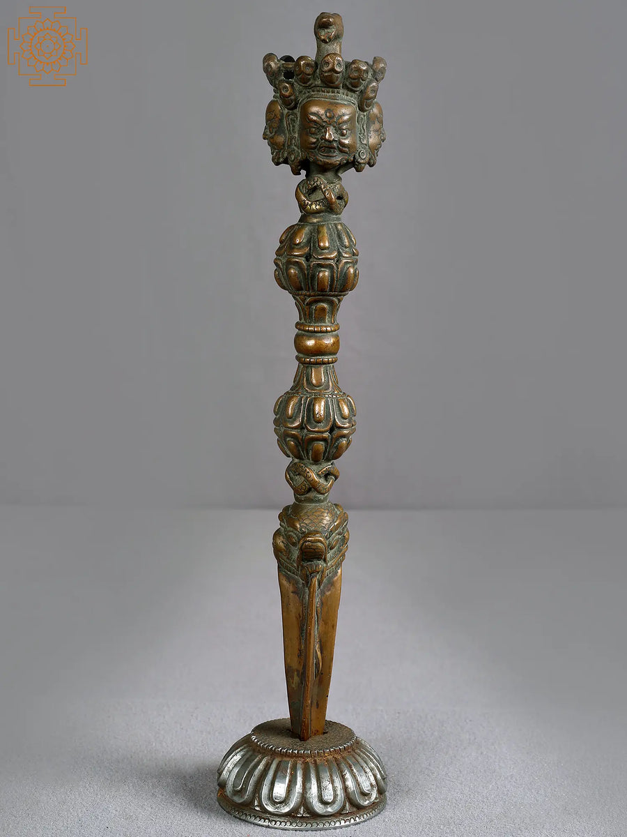 11" Phurpa Brass Statue from Nepal