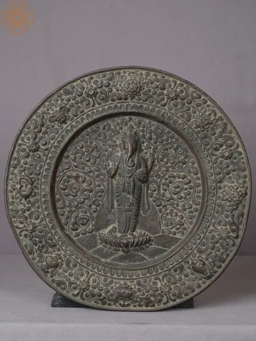 13" Ganesha Mandala Brass Wall Hanging