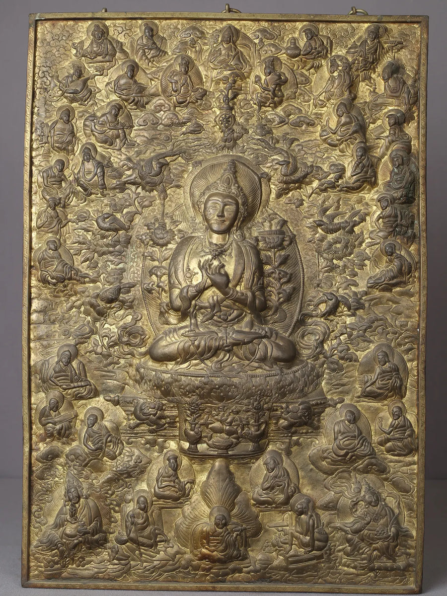 21" Thangka Wall Hanging Nepal Brass Handmade Home Decor