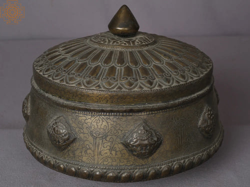 11" Brass Container Statue from Nepal Handmade