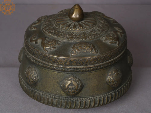 10" Brass Decorative Box from Nepal