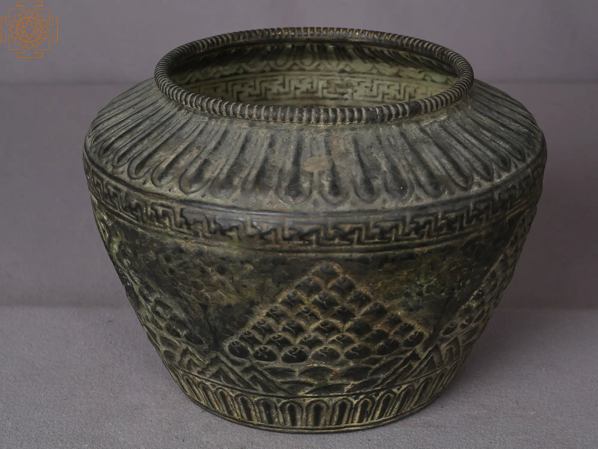 9" Brass Buddhist Gulpa from Nepal