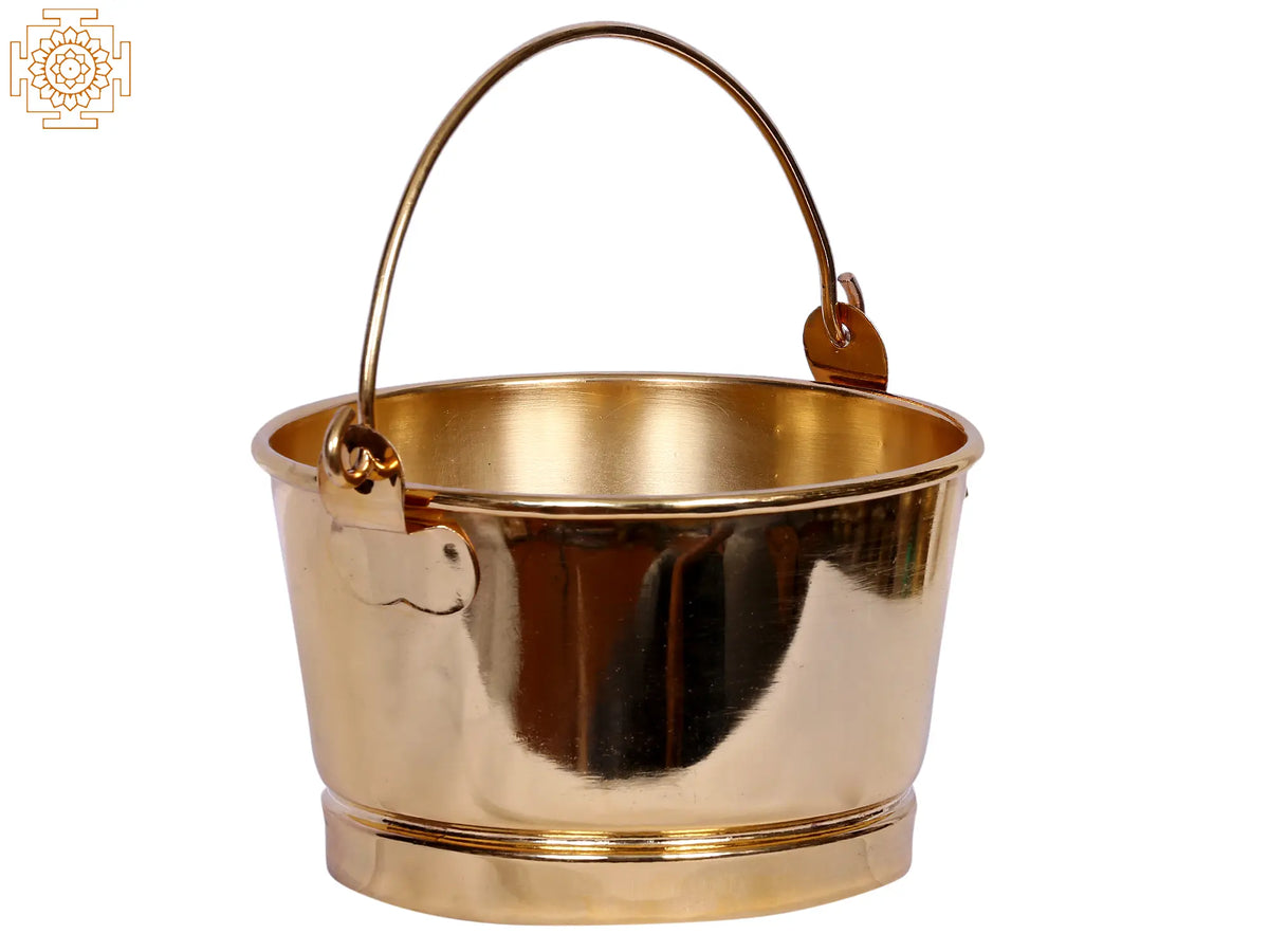 7" Brass Prasadam Serving Bucket