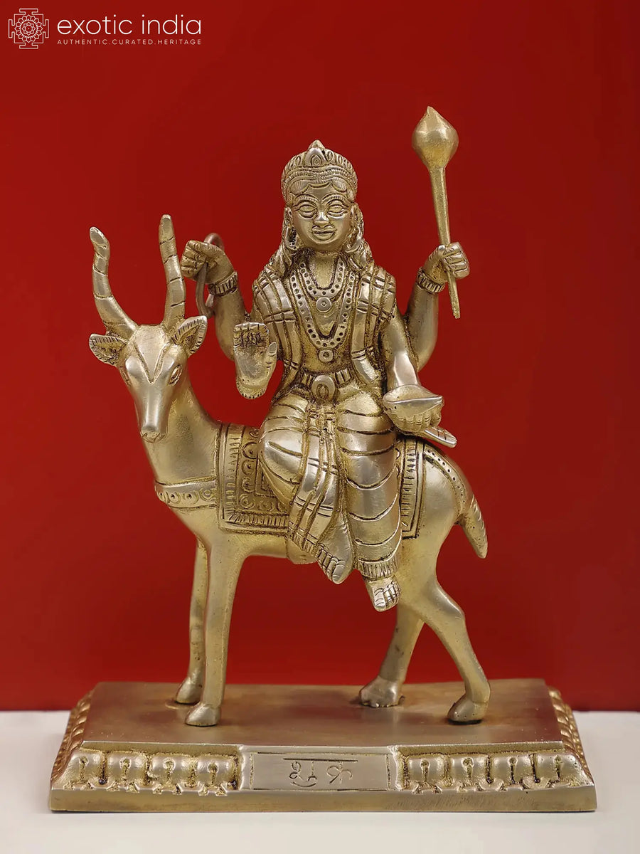 8" Shukra Venus Planet Brass Statue for Pooja