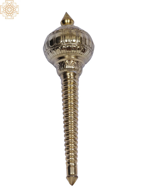 21" Brass Gada Mace Statue for Home Decor