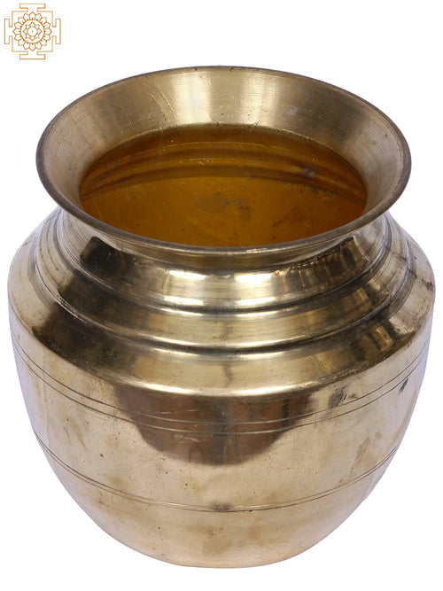 6" Small Brass Puja Kalash Statue for Home Pooja