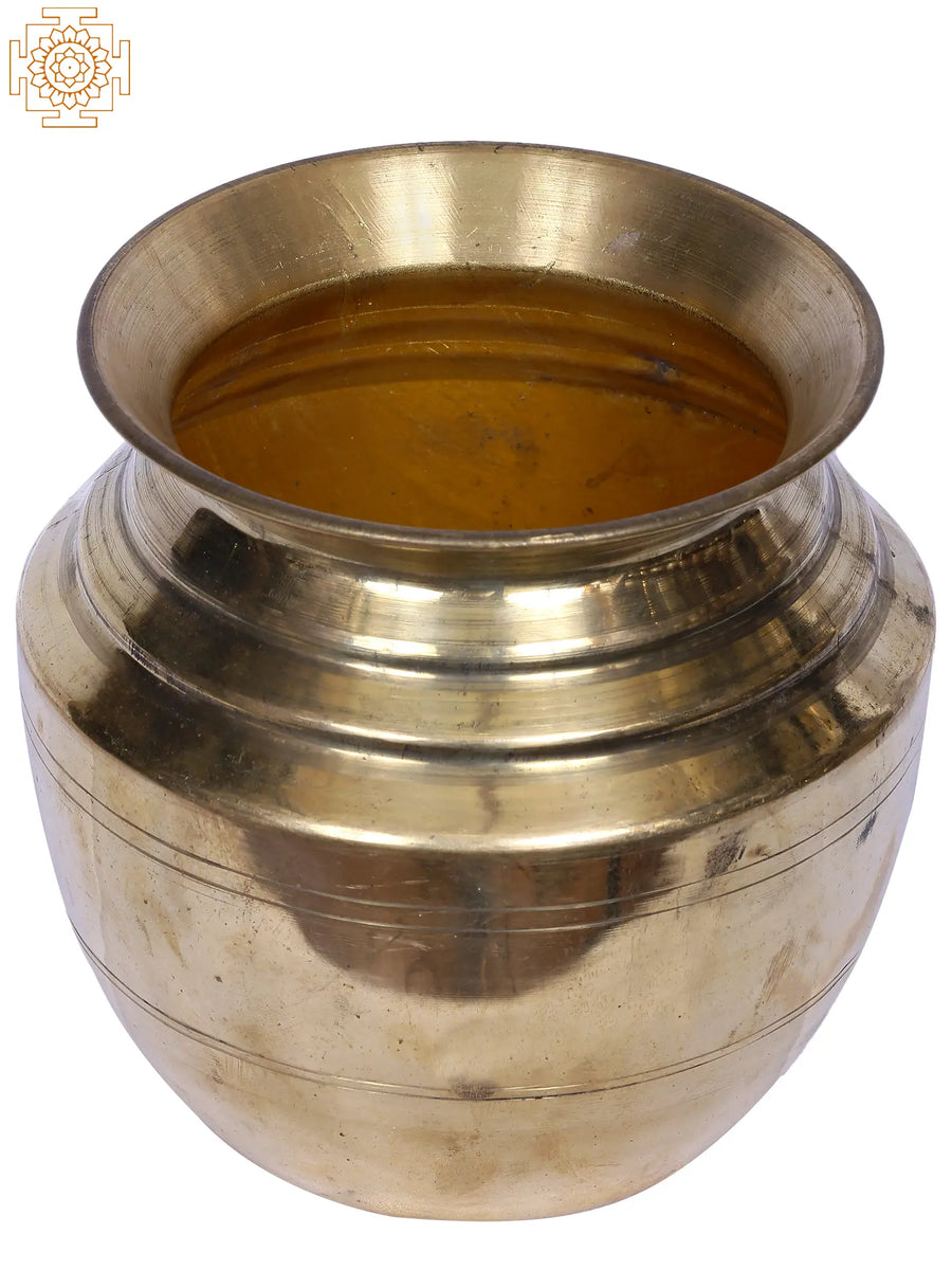 6" Small Brass Puja Kalash Statue for Home Pooja