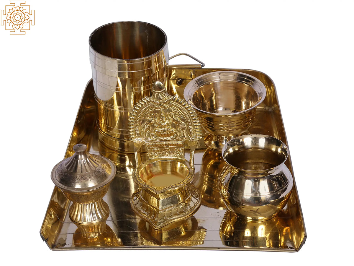 10" Brass Nalungu (Pooja set) 6 Pcs Set
