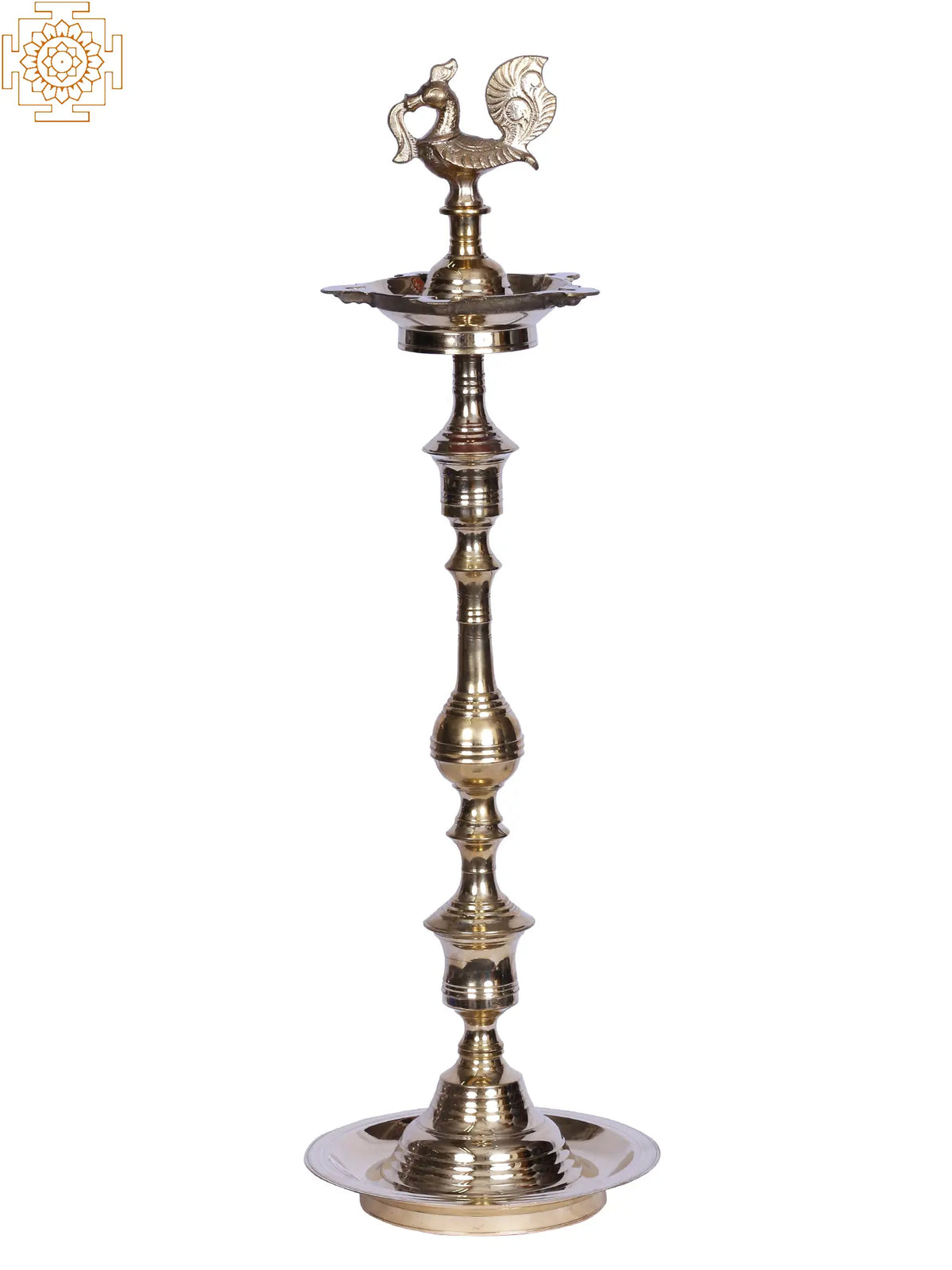25" Brass Kuthu Vilakku Oil Lamp
