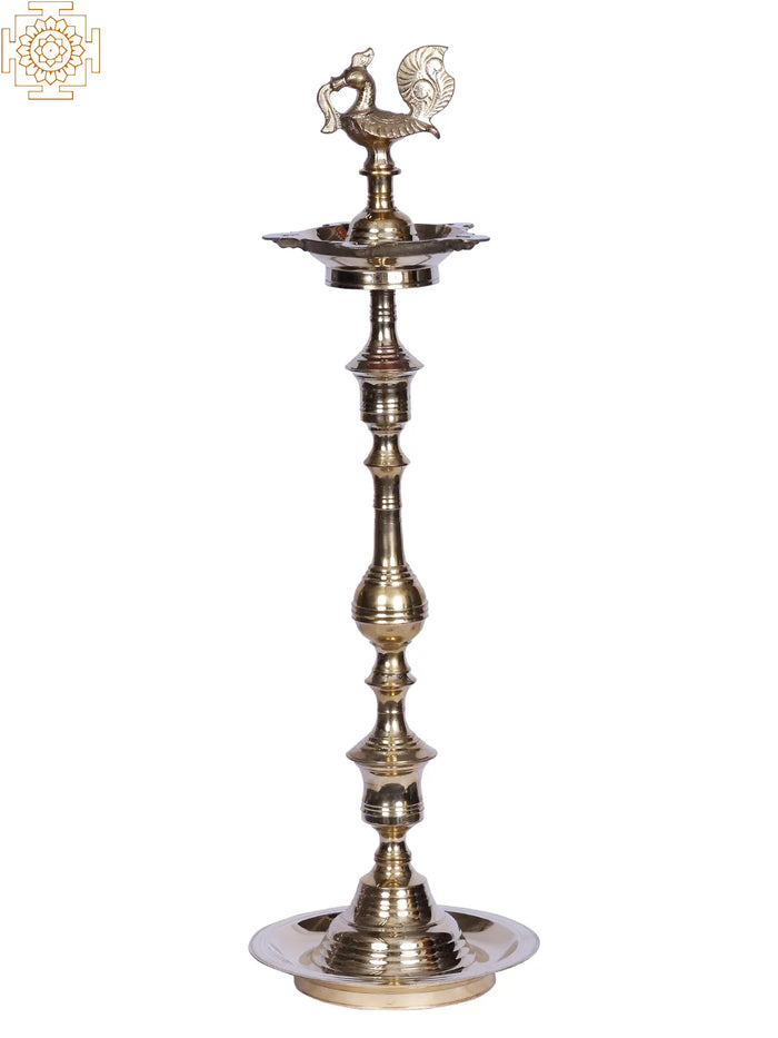 25" Brass Kuthu Vilakku Oil Lamp