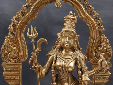 22" Superfine Brass Goddess Kali Idol with Kirtimukha