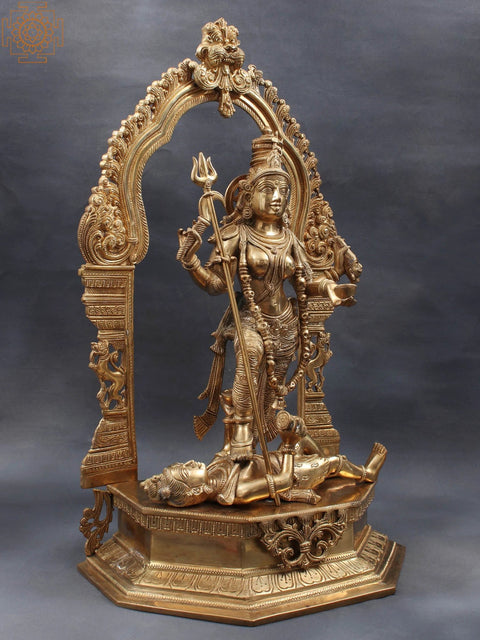 22" Superfine Brass Goddess Kali Idol with Kirtimukha