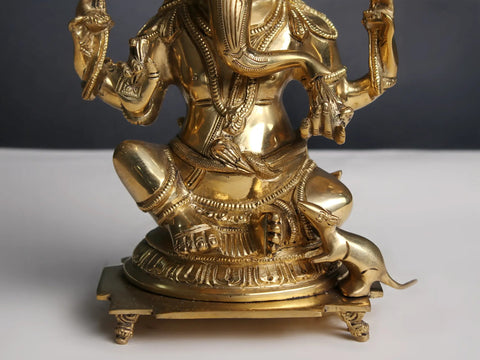 8" Lord Ganesha Seated on Pedestal