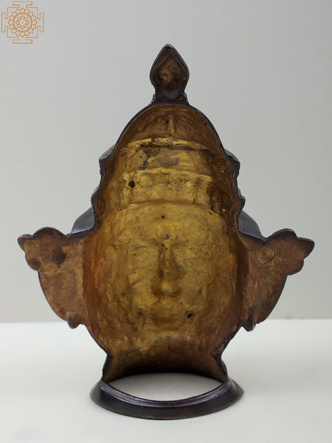 9" Brass Shiva Parvati Face Statue