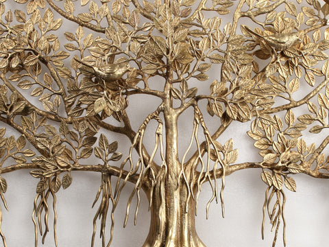 36" Large Kalpavriksha | Banyan Tree in Brass | Wall Hanging