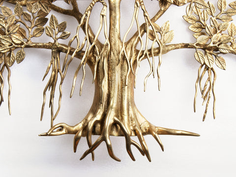 36" Large Kalpavriksha | Banyan Tree in Brass | Wall Hanging