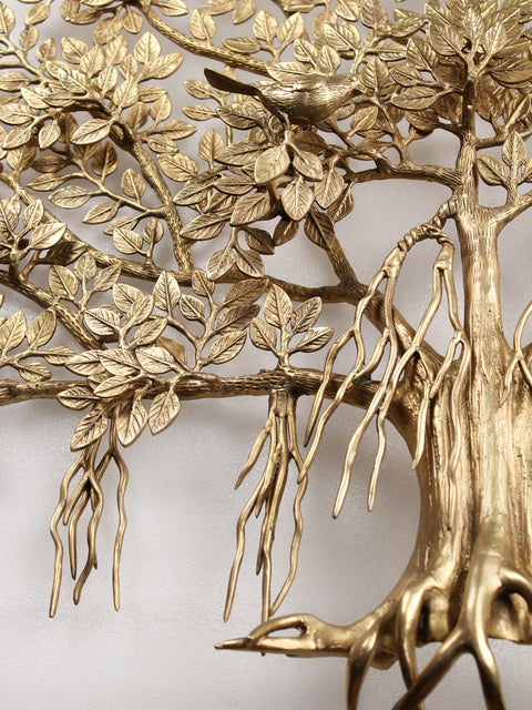 36" Large Kalpavriksha | Banyan Tree in Brass | Wall Hanging