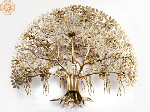 36" Large Kalpavriksha | Banyan Tree in Brass | Wall Hanging