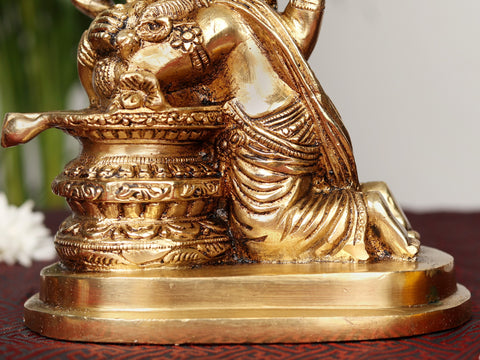 6" Brass Lord Ganesha with Shivalinga