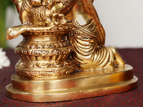 6" Brass Lord Ganesha with Shivalinga