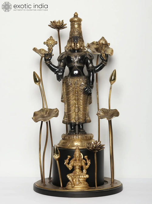 24" Brass Tirupati Balaji with Devi Lakshmi Statue