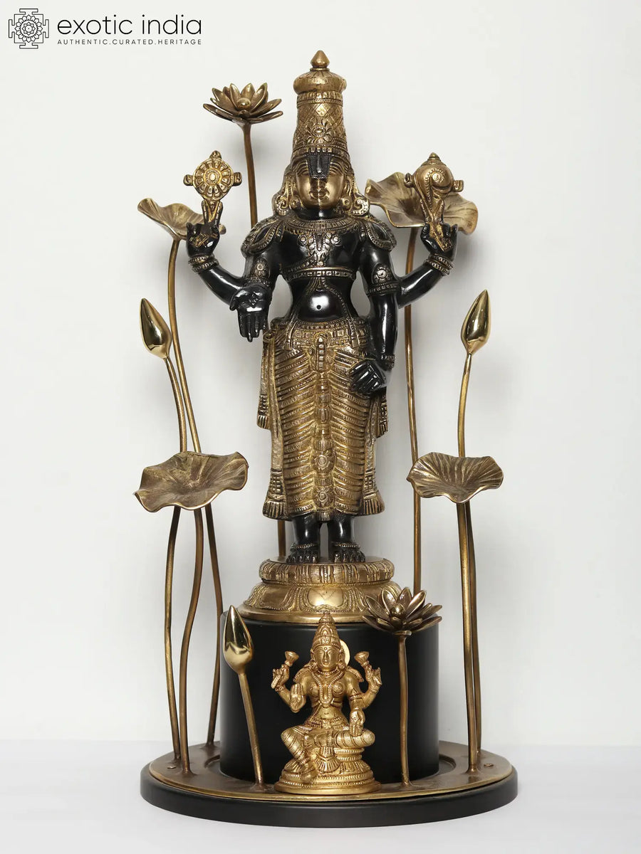 24" Brass Tirupati Balaji with Devi Lakshmi Statue
