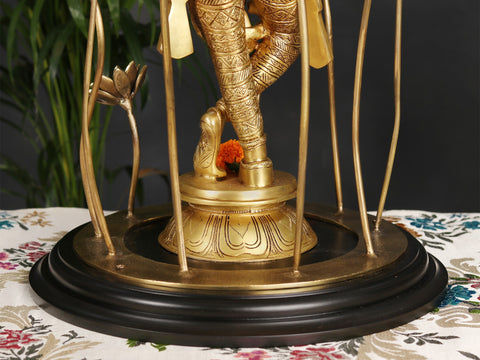 24" Brass Lord Krishna Playing Flute