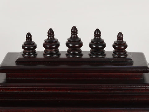 40" Large Wood & Brass Puja Temple with Double Drawer