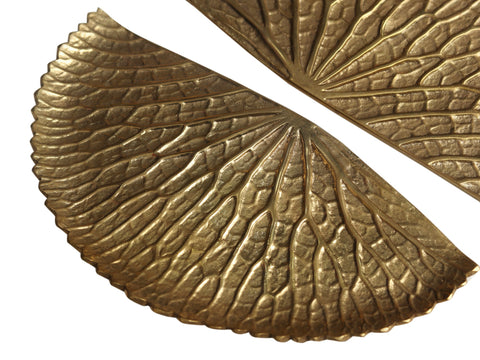 10" Brass Leaf Design Door Handle (Pair)