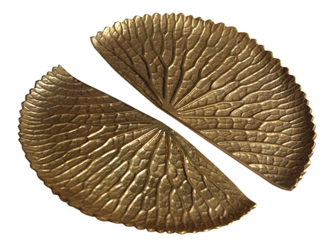 10" Brass Leaf Design Door Handle (Pair)