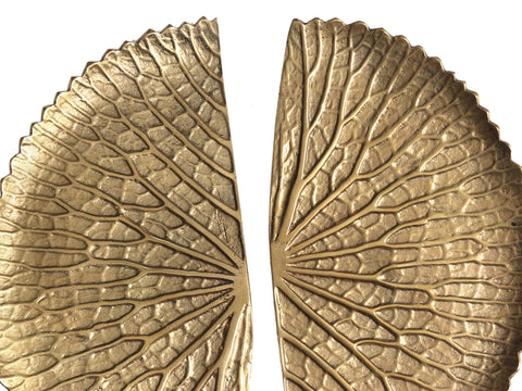 10" Brass Leaf Design Door Handle (Pair)