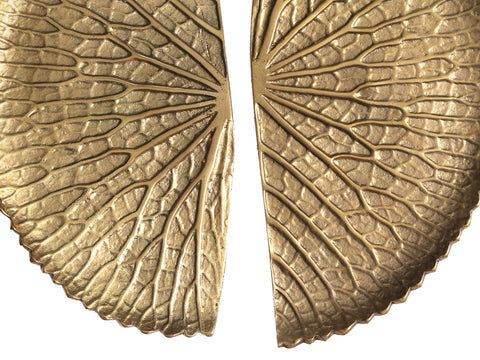 10" Brass Leaf Design Door Handle (Pair)