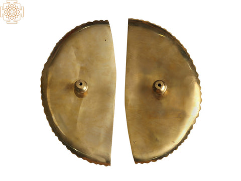 10" Brass Leaf Design Door Handle (Pair)