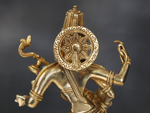 14" Brass Superfine Dancing Goddess Saraswati Sculpture