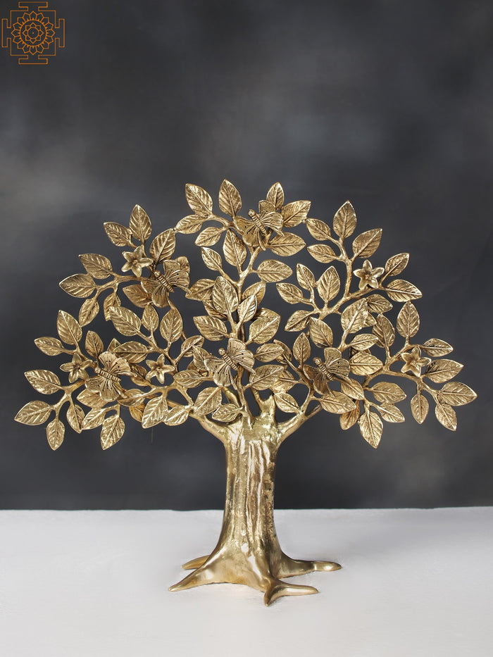 15" Brass Tree of Life Statue Home Decor