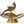 8" Brass Heart Shaped Tray with Parrot