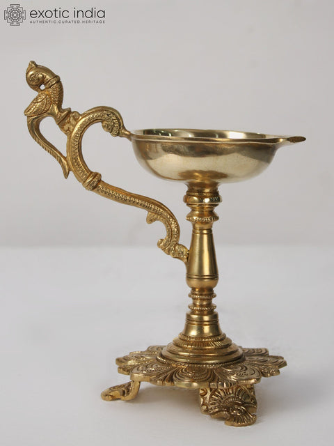 8" Brass Handheld Diya (Lamp)