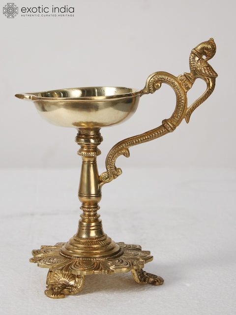 8" Brass Handheld Diya (Lamp)