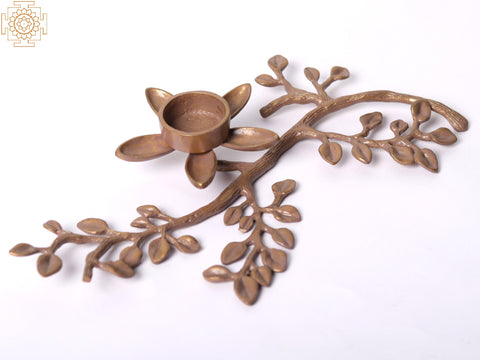Brass Flower on Branch Candle Holder