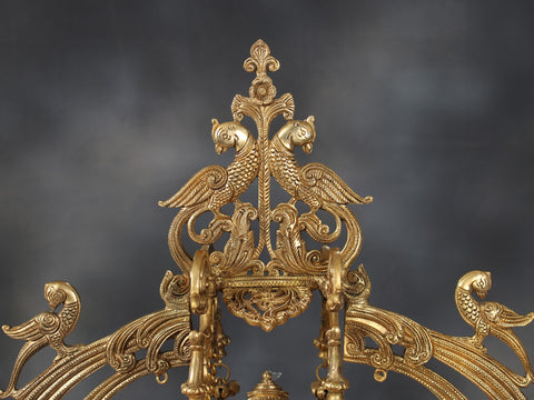 29" Swing Lord Ganesha Urli with Peacock Design