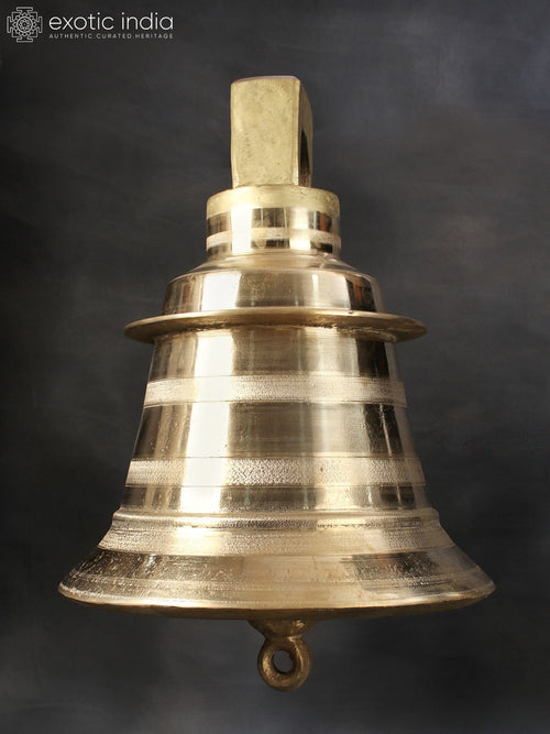 21" Large Brass Hanging Bell for Temples and Home Pooja