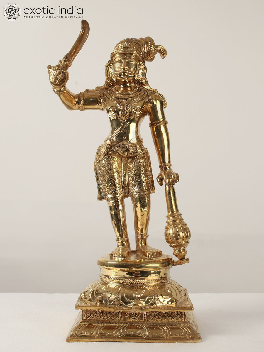 20" Brass Madurai Veeran Statue