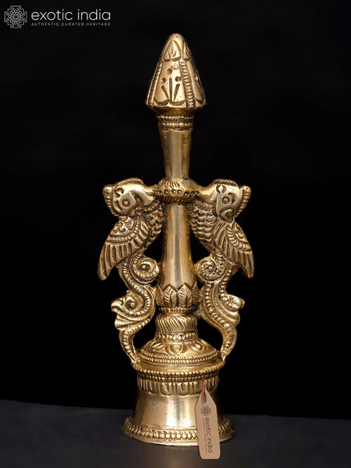 5" Brass Peacock Ritual Bell for Pooja