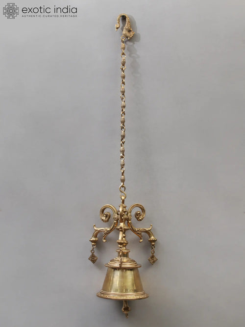28" Brass Designer Hanging Bell for Home Pooja